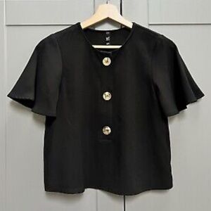 Zara-  Flutter Sleeve Blouse-M